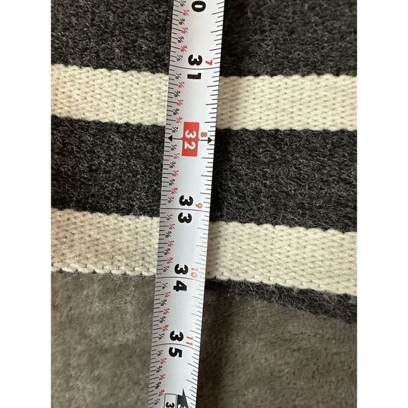 Maje striped Oversize black White Wool Coat sz 36 Small - Picture 8 of 11